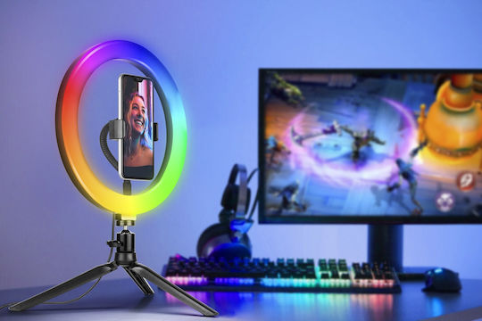 Tracer RGB Ring Light 26cm 2800 - 7000K with Desktop Tripod and Mobile Phone Holder