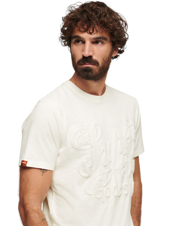 Superdry M D3 Ovin Embossed Ανδρικό T-shirt Κοντομάνικο White