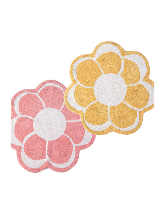 Nef-Nef Bath Mat Cotton Round 035284 Yellow Width 90cm