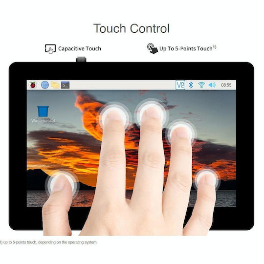 Waveshare 5 Inch 800 X 480 Capacitive Ips Touch Display Raspberry Pi Dsi Interface