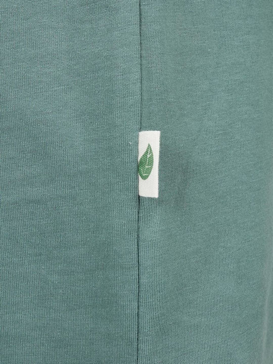 Summer Midi T-Shirt Dress Pale Leaf