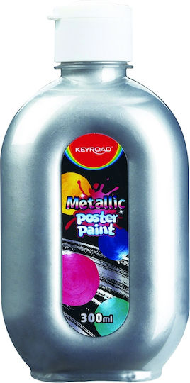 Keyroad Poster Paint Tempera Paints Silver Kr972111 in Bottle 300ml 1pcs