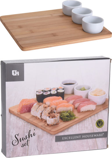 Excellent Houseware Πλατώ Σερβιρίσματος για Σούσι από Πορσελάνη 28x24εκ. 4τμχ Excellent Houseware Πλατώ Σερβιρίσματος για Σούσι από Πορσελάνη 28x24εκ. 4τμχ