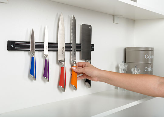 Nava Misty Magnetic Knives Stand Wall Metallic