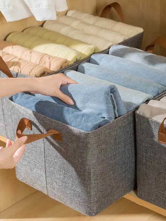 Storage Basket Fabric Gray 47x28x20cm 1pcs