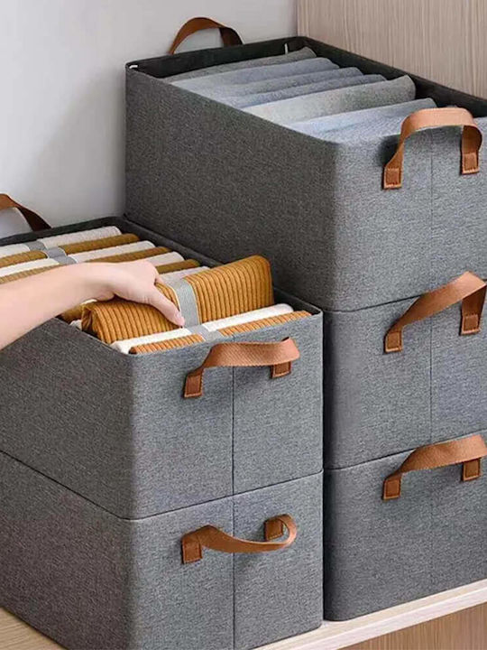 Storage Basket Fabric Gray 47x28x20cm 1pcs