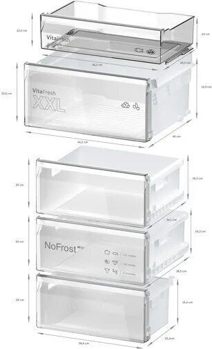 Bosch 321лт В186xШ60xД66.5см. Inox KGN362IDF