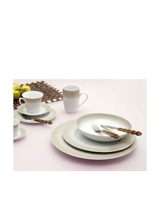 Cryspo Trio Bonito Porcelain Dinnerware Set Beige 20pcs