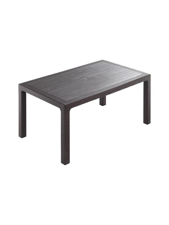 Σετ Τραπεζαρίας Εξωτερικού Χώρου Rattan 135x80x75 Καφέ 5τμχ