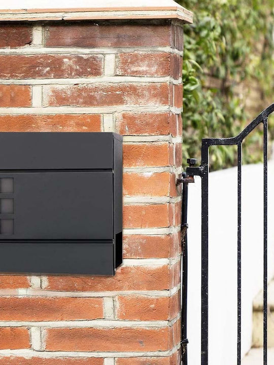 Songmics Outdoor Mailbox Metallic in Black Color 37x10.5x37cm