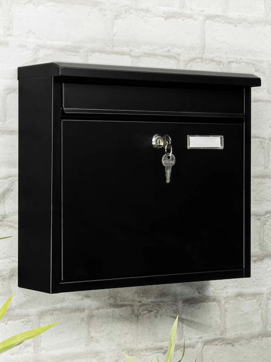 Hi Pro Outdoor Mailbox Metallic in Black Color 36x12x32cm