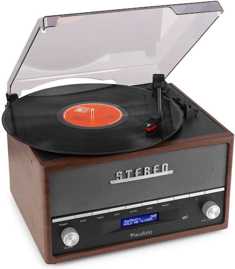 Audizio Frisco 102.200 Πικάπ με Προενίσχυση και Ενσωματωμένα Ηχεία Καφέ
