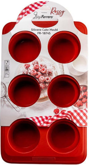 Luigi Ferrero No Coating Silicone Cupcakes & Muffins 6 Cups Baking Pan FR-1874S