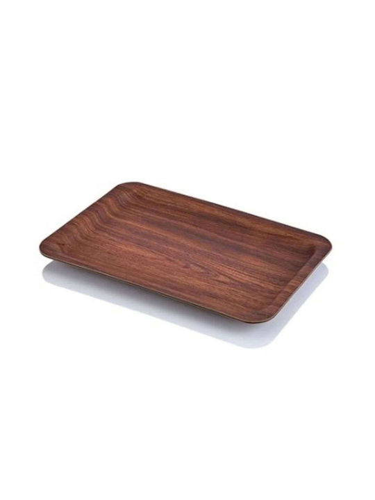 Evelin Rectangle Tray of Plastic In Brown Colour 40x28.5cm 1pcs