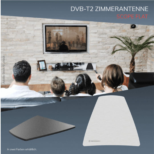 Oehlbach Scope Flat D1C17232 Εσωτερική Κεραία Τηλεόρασης (Απαιτεί Τροφοδοσία) Λευκή