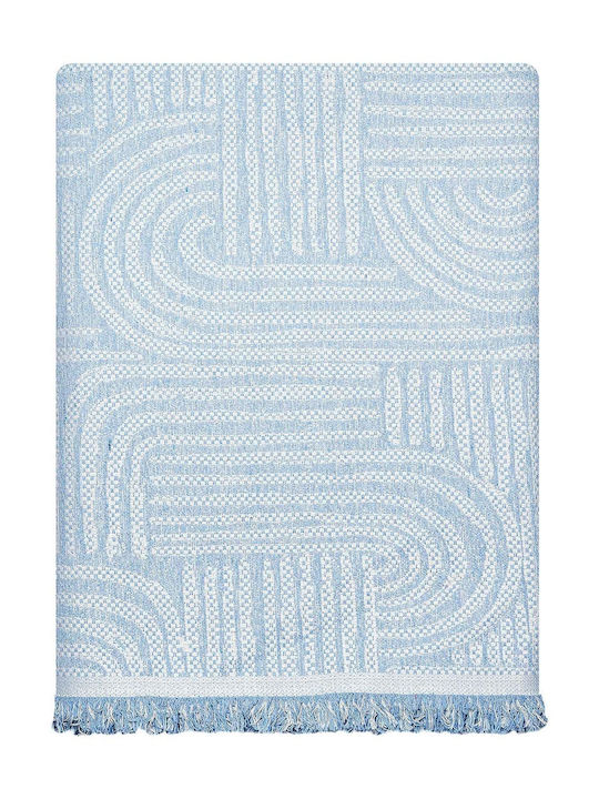 Madi Three-Seater Sofa Throw Ethereal 170x300cm Cyan