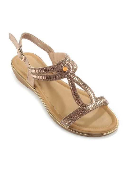 Fshoes Women's Flat Sandals in Ecru Color