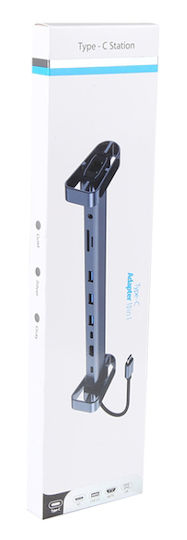 Powertech USB-C Docking Station with HDMI 4K PD Ethernet Gray (PTR-0152)