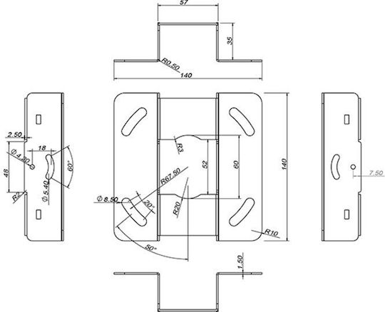 Multibrackets Suport Proiector tavan M Universal 200 cu Sarcină Maximă 10kg Alb