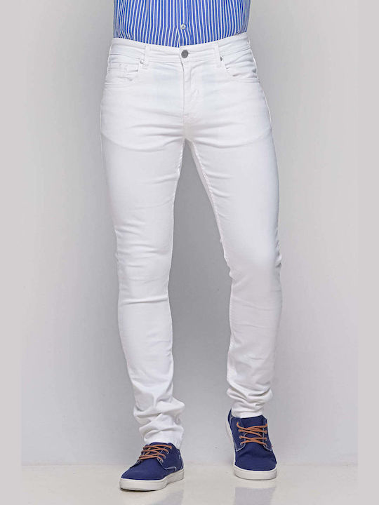 Cutler Men's Jeans Pants Elastic with Slim Fit White
