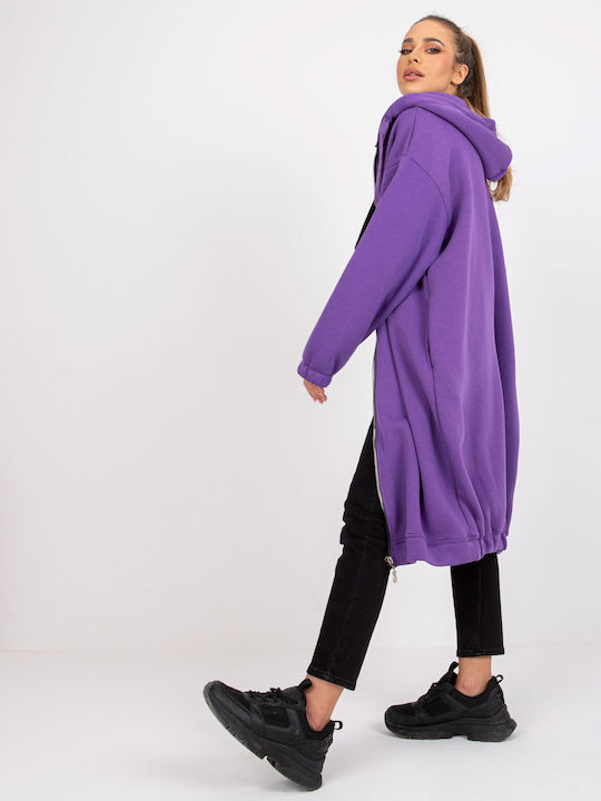 Rue Paris Women's Long Cardigan Dark Purple