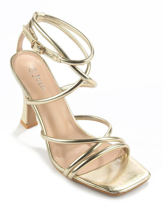 Fshoes Damen Sandalen in Gold Farbe