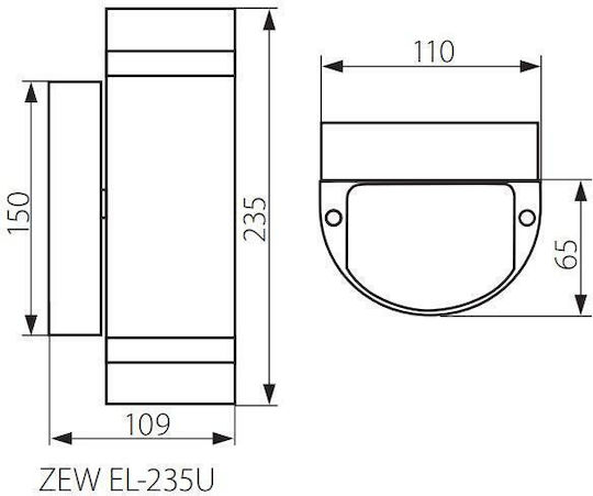 Kanlux Επιτοίχιο Εξωτερικό Φωτιστικό 10.9x11x23.5εκ.