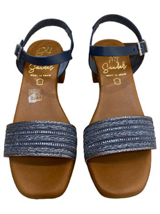 Leder Sandalen Blau