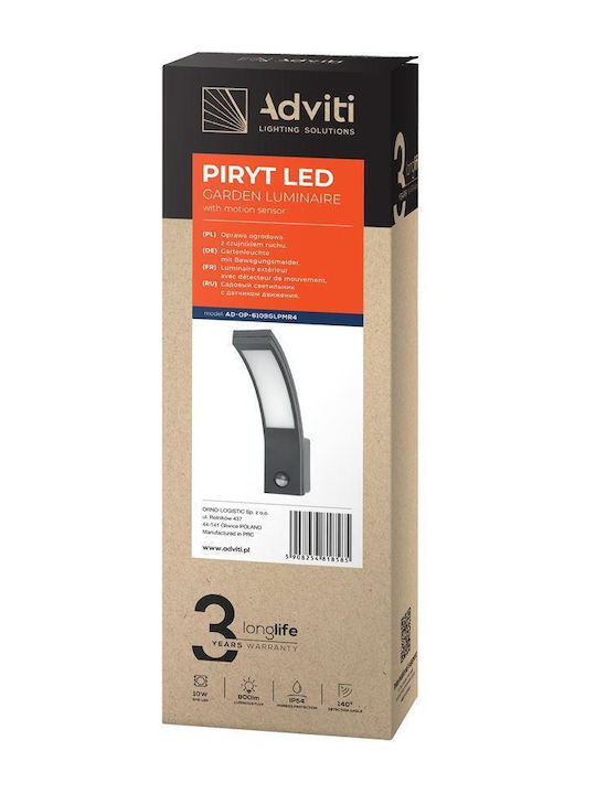 Adviti Wall-Mounted Outdoor Light LED IP54 10W with Natural White Light