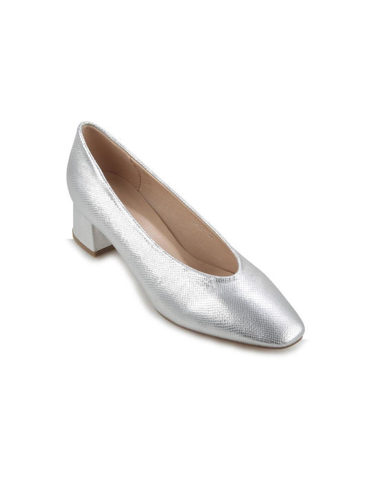 Fshoes Synthetic Leather Silver Heels