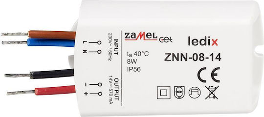 Zamel LED Power Supply Power 8W with Output Voltage 14V