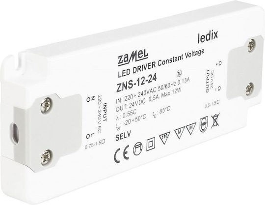 Zamel LED Захранване IP20 Мощност 12W с Изходно Напрежение 24V