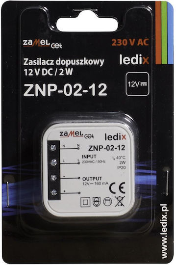 Zamel Τροφοδοτικό LED IP20 Ισχύος 2W με Τάση Εξόδου 12V