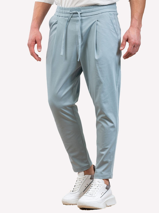 Trousers Elastic in Regular Fit Light Blue