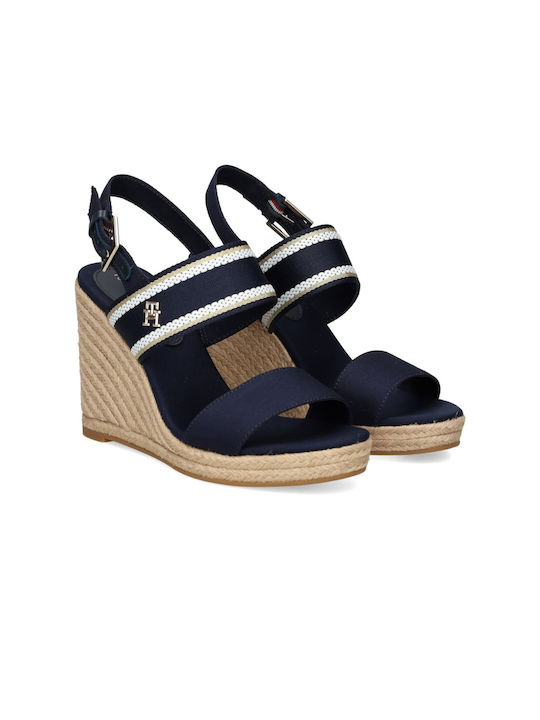 Tommy Hilfiger Women's Fabric Platform Shoes Blue