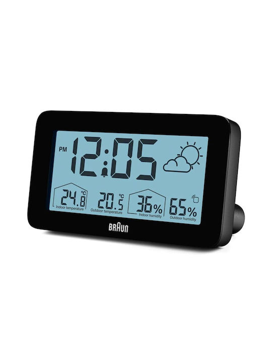 Braun Επιτραπέζιο Ρολόι με Ραδιόφωνο Μαύρο 67604