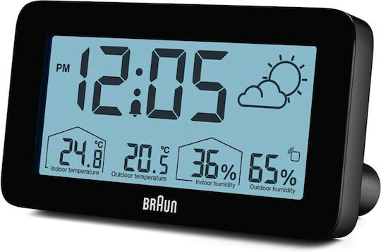 Braun Επιτραπέζιο Ρολόι με Ραδιόφωνο Μαύρο 67604