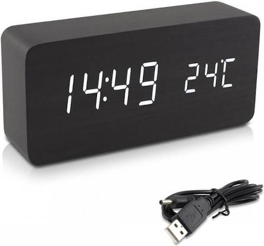 Edman Ceas De Masă Digital Led Metalic Alb