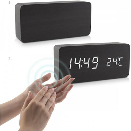 Edman Ceas De Masă Digital Led Metalic Alb