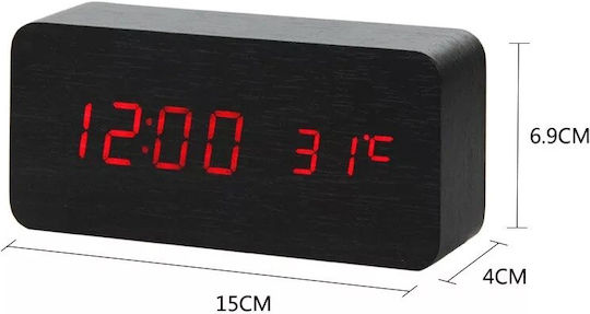 Edman Ceas De Masă Digital Led Metalic Roșu