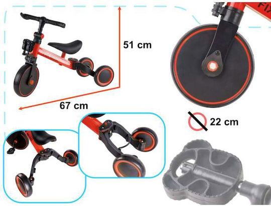 Mini Μετατρεπόμενο 3 σε 1 για 1.5+ Ετών Κόκκινο