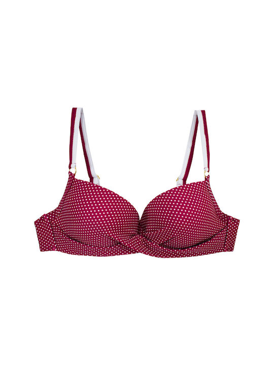 Bonito Underwire Bikini Set Bra & Slip Bottom BORDO Polka Dot