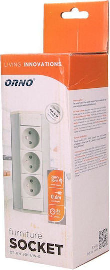 Orno Power Strip 3 Positions with Cable 0.6m