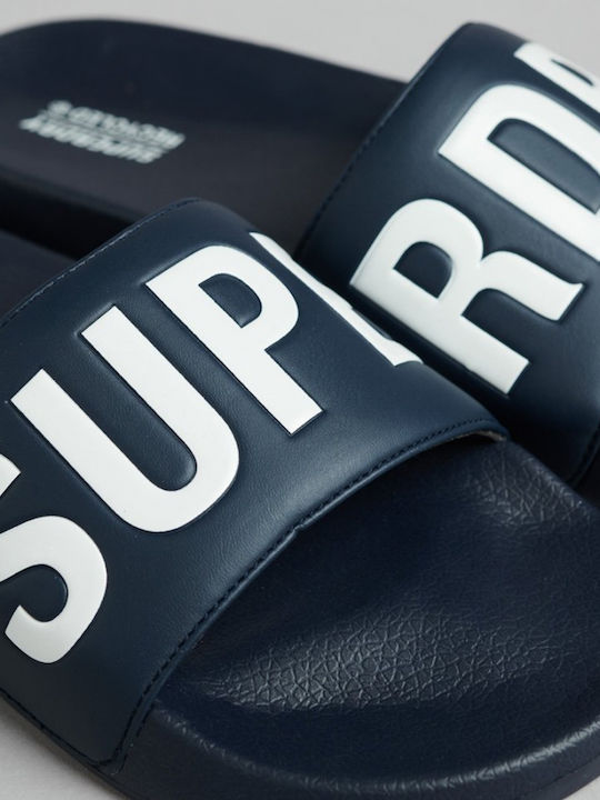 Superdry Vegan Core Pool Slides σε Navy Μπλε Χρώμα