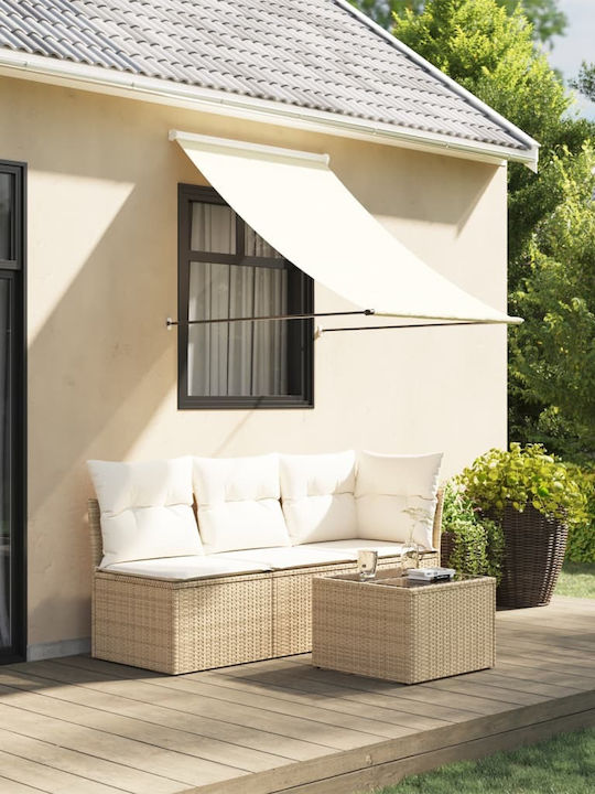 vidaXL Zelt Terrasse mit LEDs Beige 1.5x1.5m