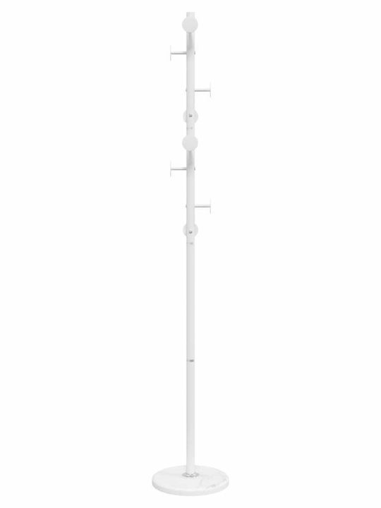 vidaXL Metallic Coat Rack White 29x29x176cm