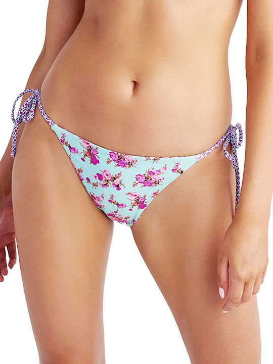 Boho Mix Bikini Slip Mit Schnürung Flieder