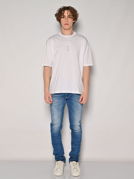Men's Jeans Pants Elastic with Slim Fit Medium Blue