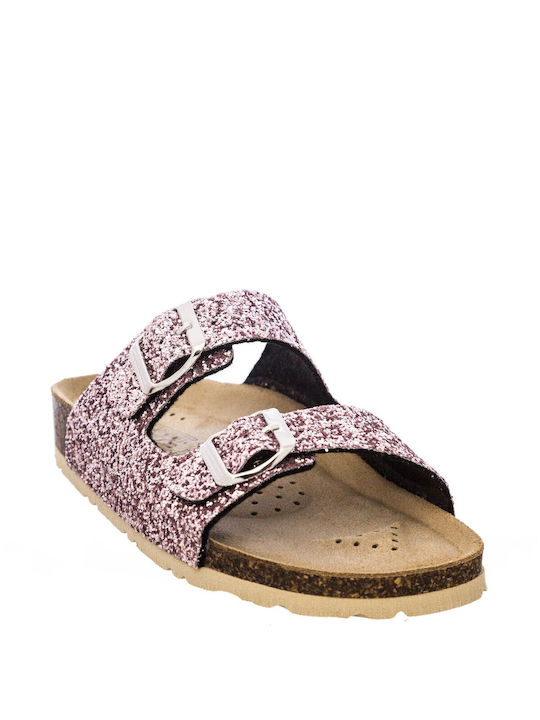 Tsoumpas Damen Flache Sandalen in Rosa Farbe