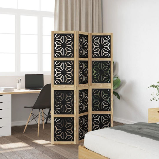 vidaXL Dekorativer Raumteiler Hölzernes mit 3 Paneelen 105x180cm